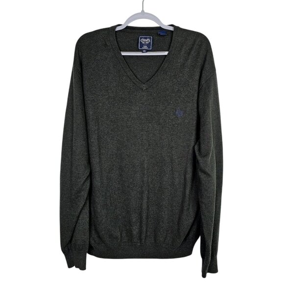 CHAPS RALPH LAUREN Men's Cotton Cashmere Pullover Sweater CHARCOAL GRAY Size XL - Picture 1 of 7